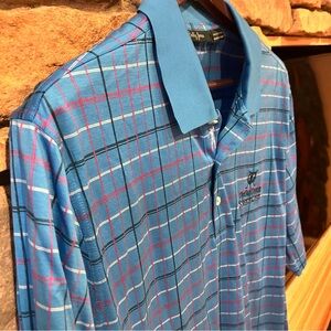 Bobby Jones Blue and Pink Polo golf Shirt‎ Lightweight Casual
